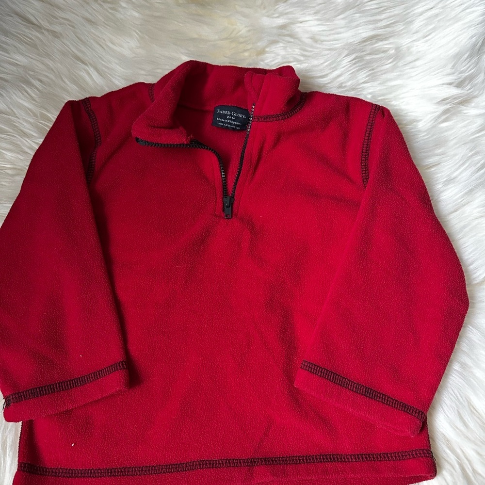 Faded Glory Red Half-Zip Pullover